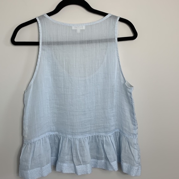 Aritzia Wilfred Peplum Sleeveless Top Light Blue Size Medium - Picture 6 of 9
